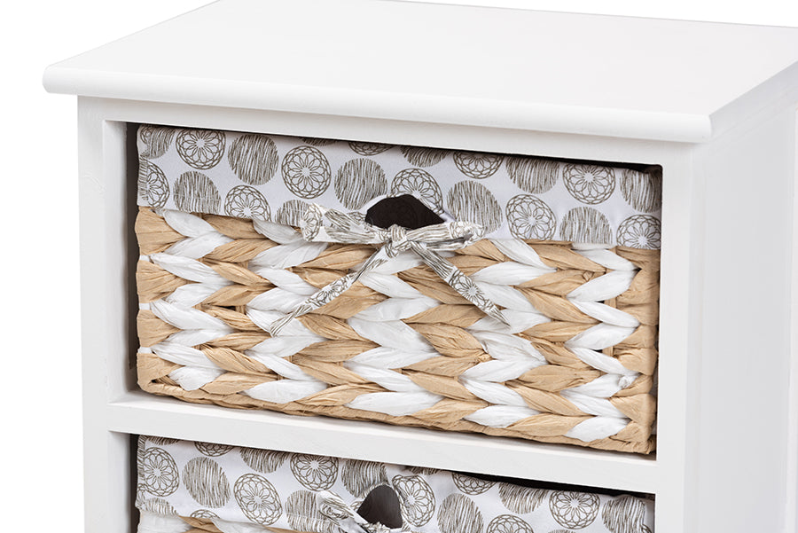 Baxton Studio Rianne Modern Transitional White Finished Wood 3-Basket Storage Unit