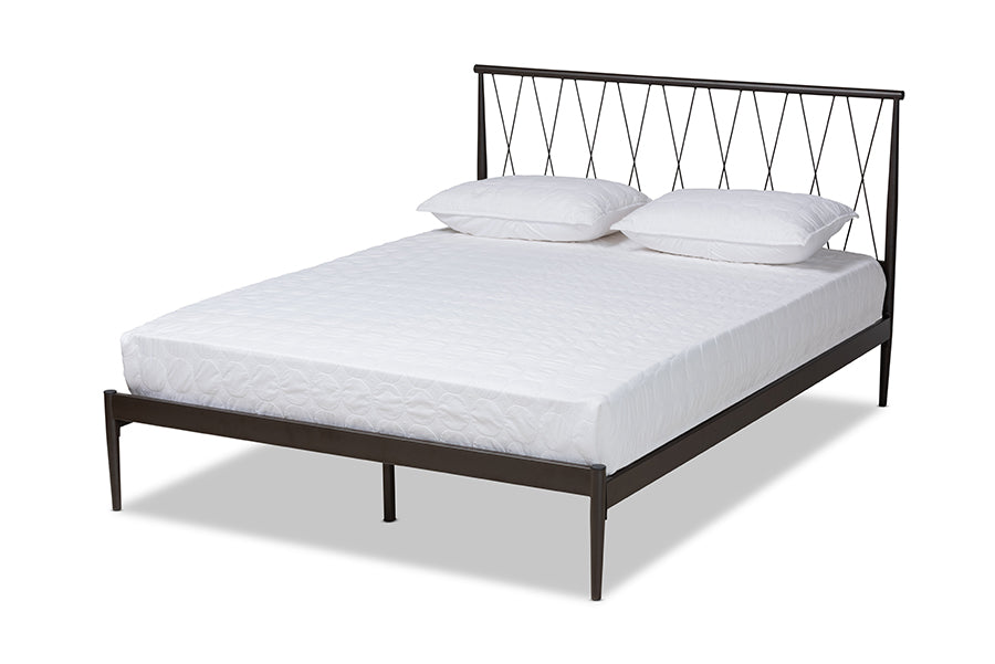 Baxton Studio Nano Modern and Contemporary Black Finished Metal Full Size Platform Bed