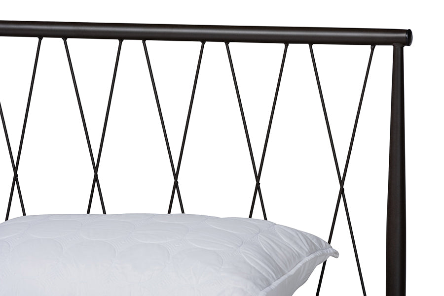 Baxton Studio Nano Modern and Contemporary Black Finished Metal Full Size Platform Bed