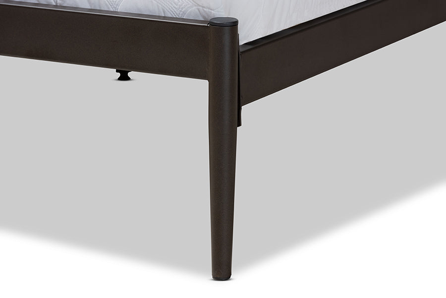 Baxton Studio Nano Modern and Contemporary Black Finished Metal Queen Size Platform Bed