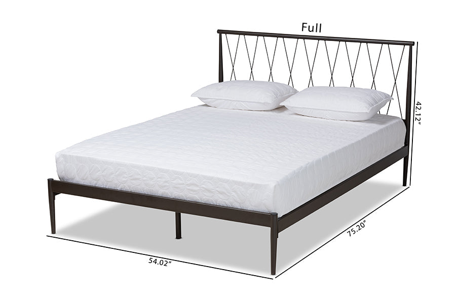 Baxton Studio Nano Modern and Contemporary Black Finished Metal Full Size Platform Bed