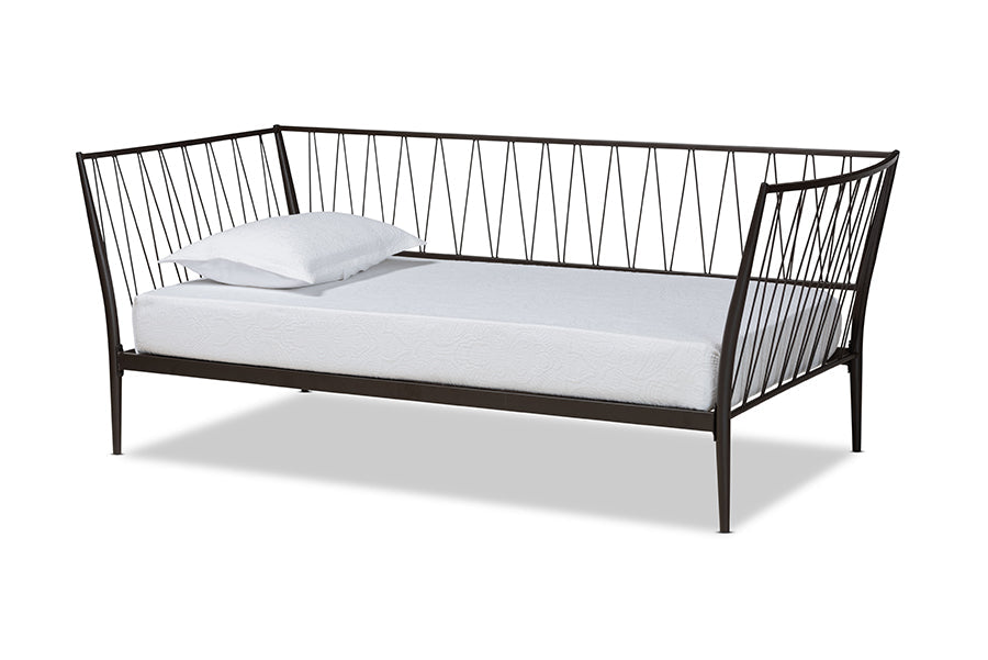 Baxton Studio Lysa Modern and Contemporary Black Finished Metal Twin Size Daybed