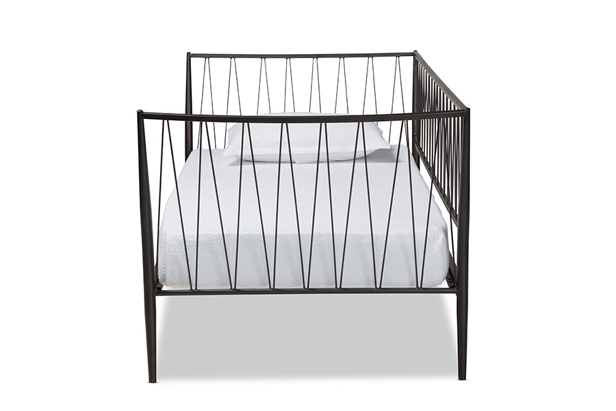 Baxton Studio Lysa Modern and Contemporary Black Finished Metal Twin Size Daybed