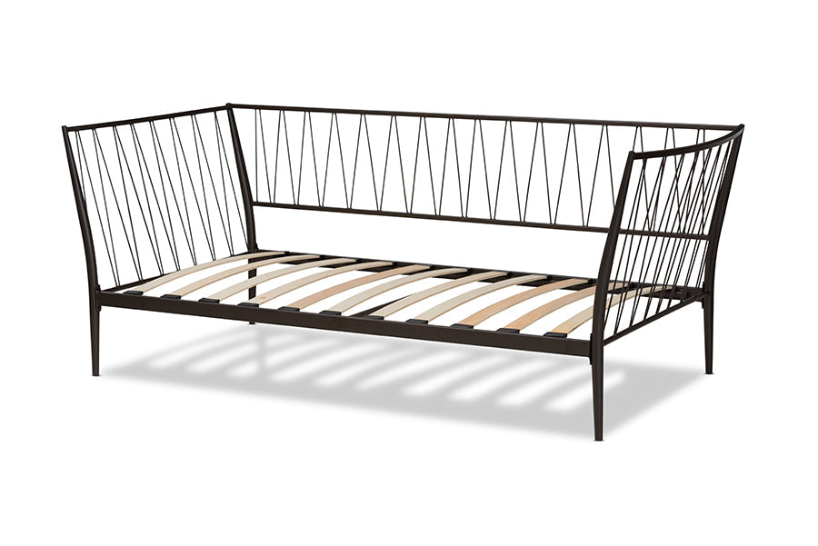 Baxton Studio Lysa Modern and Contemporary Black Finished Metal Twin Size Daybed