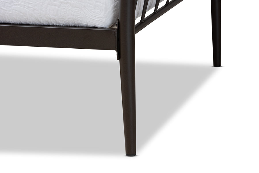 Baxton Studio Lysa Modern and Contemporary Black Finished Metal Twin Size Daybed