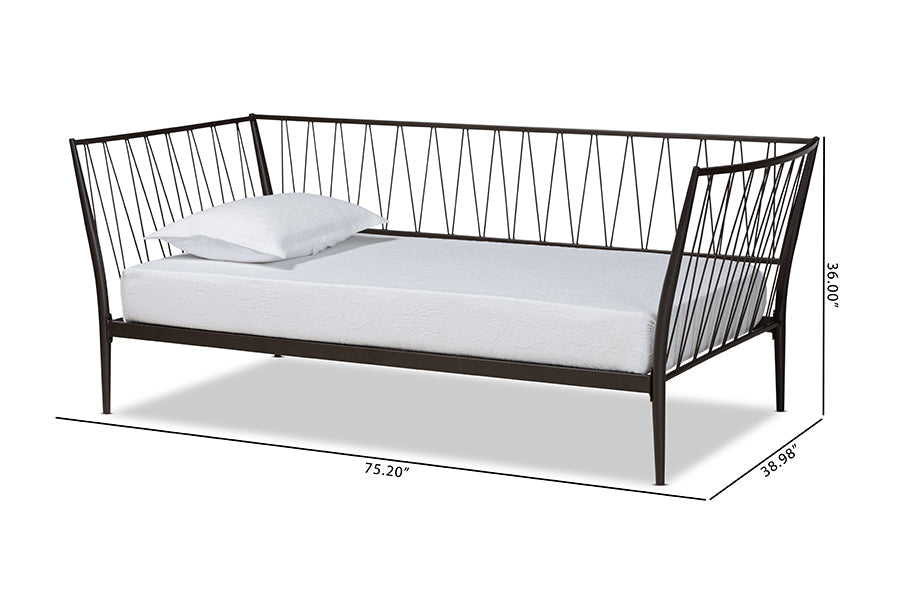 Baxton Studio Lysa Modern and Contemporary Black Finished Metal Twin Size Daybed