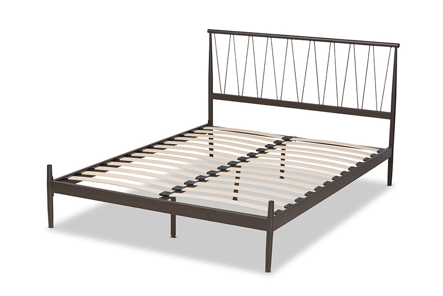 Baxton Studio Samir Modern Industrial Black Finished Metal Full Size Platform Bed