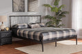 Baxton Studio Samir Modern Industrial Black Finished Metal Queen Size Platform Bed