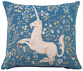 Licorne Fleuri Blue French Cushion