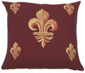 Five Fleur de Lys Red French Cushion
