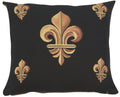 Five Fleur de Lys Black French Cushion