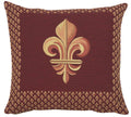 Framed Fleur de Lys Red French Cushion