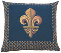 Framed Fleur de Lys Blue French Cushion