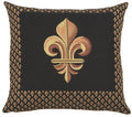 Framed Fleur de Lys Black French Cushion