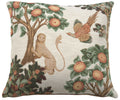 Lion and Pheasant Forest White French Cushion