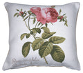 Rose On Right White French Cushion