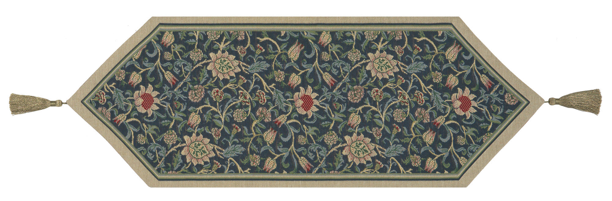 Fleur De Morris Blue Table Runner Wholesale