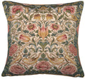 Roses and Birds White French Cushion