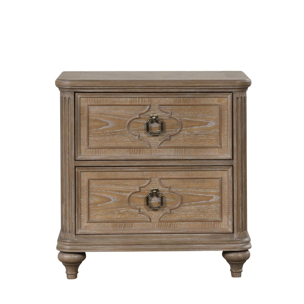 1 Piece Nightstand, Bedside Table With USB A And USB C Ports - Oak / Rustic