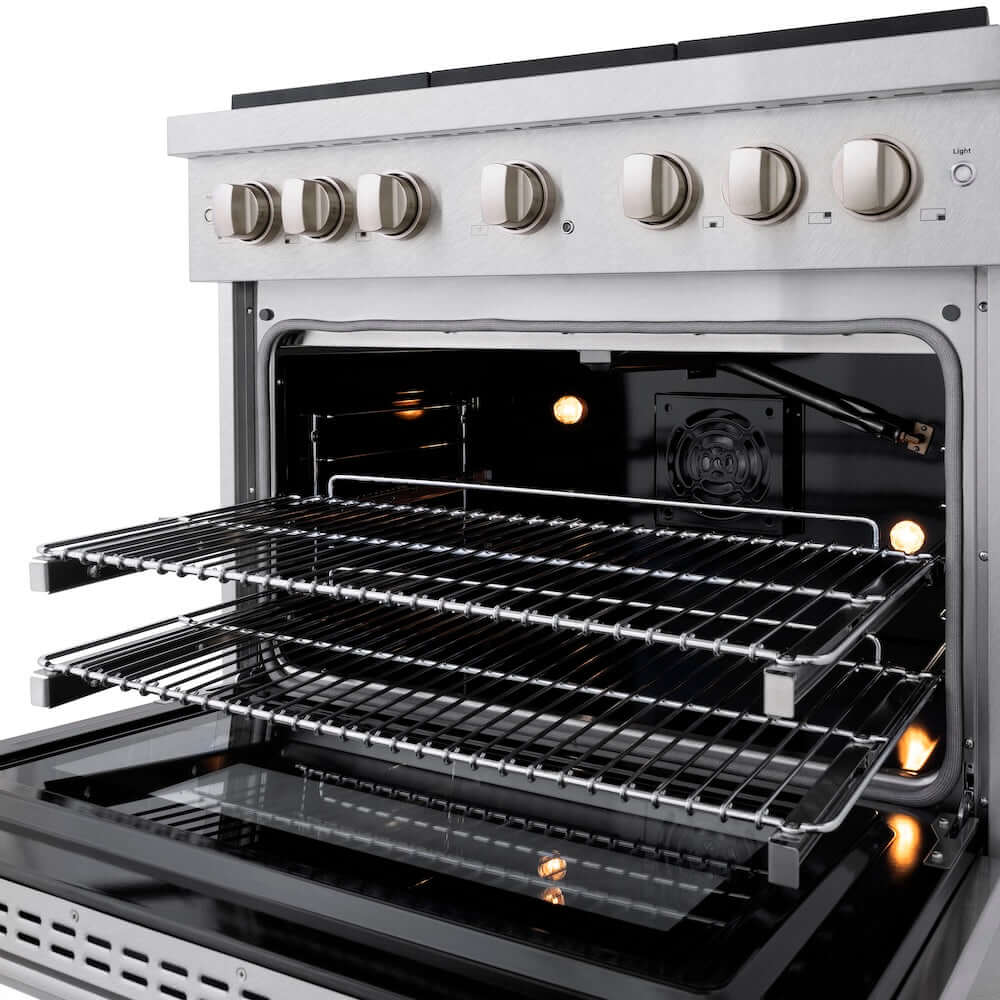 ZLINE 36"Gas Range, Convection Gas Oven , DuraSnow® Brass Burners, SGRS-BR-36