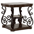 Laney 1-shelf Glass Top Square End Table Deep Merlot