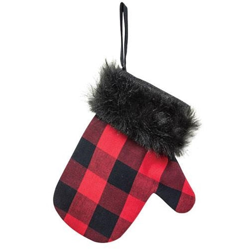 Red & Black Buffalo Check Mitten Gift Pocket (Pack of 4)