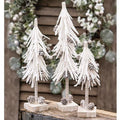 White Glittered Pinecone Tree 8"  (Pack of 4)