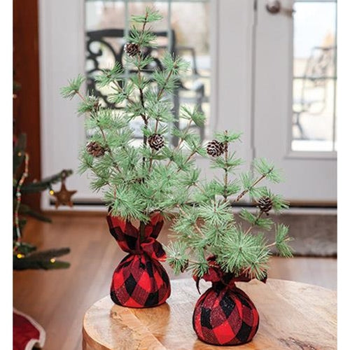 Buffalo Check Sparkle Pine Tree 18"