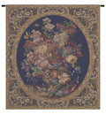 Floral Composition in Vase Dark Blue Italian Tapestry