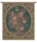 Floral Composition in Vase Green Italian Tapestry