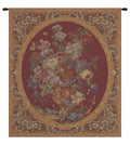 Floral Composition in Vase Burgundy Italian Tapestry