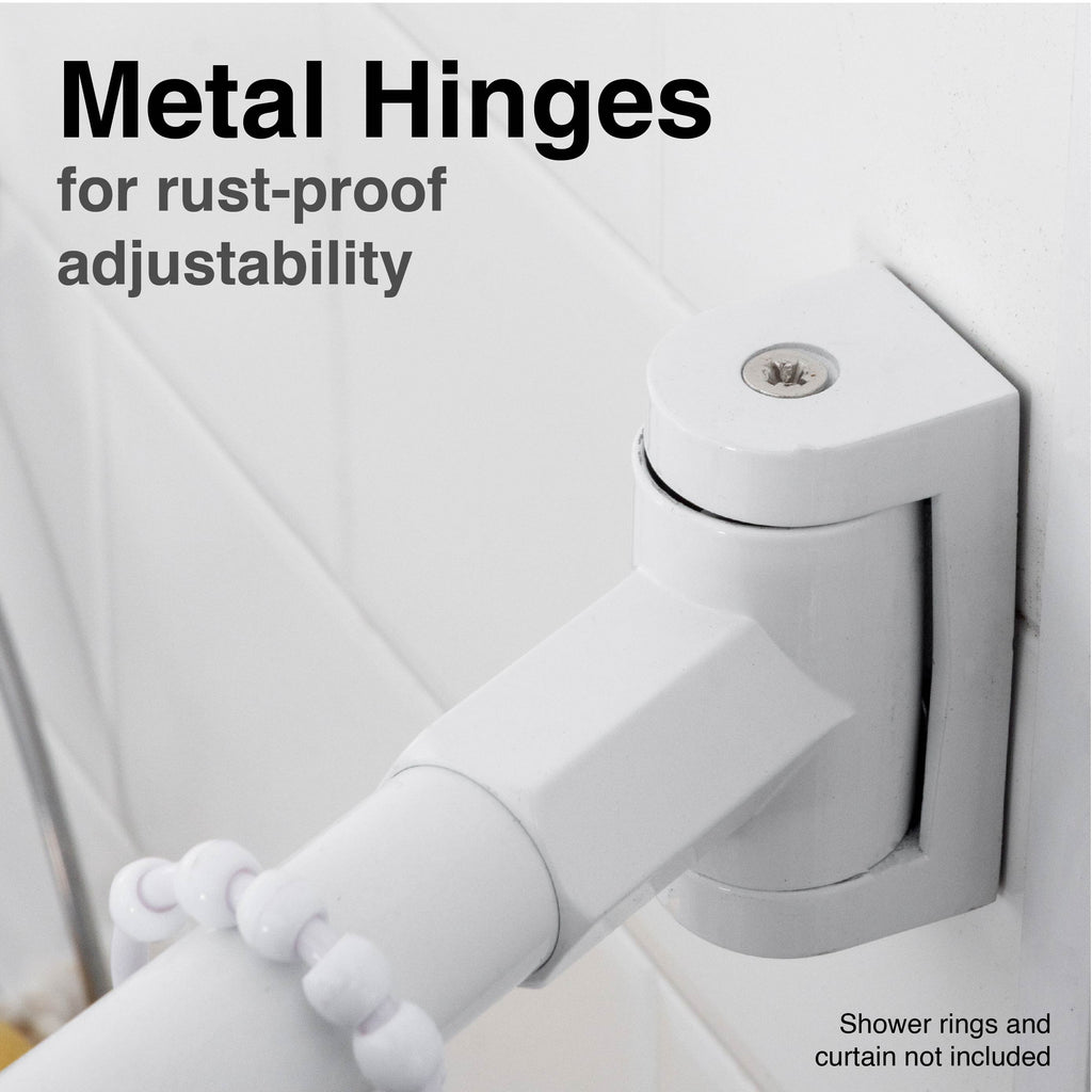 36 in. to 61 in. Curved Shower Rod (White Finish)