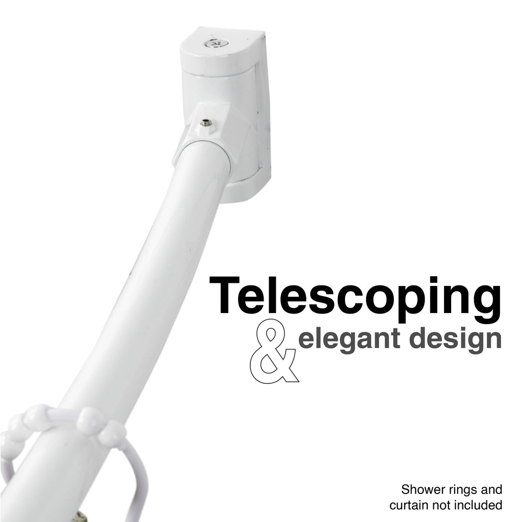 36 in. to 61 in. Curved Shower Rod (White Finish)