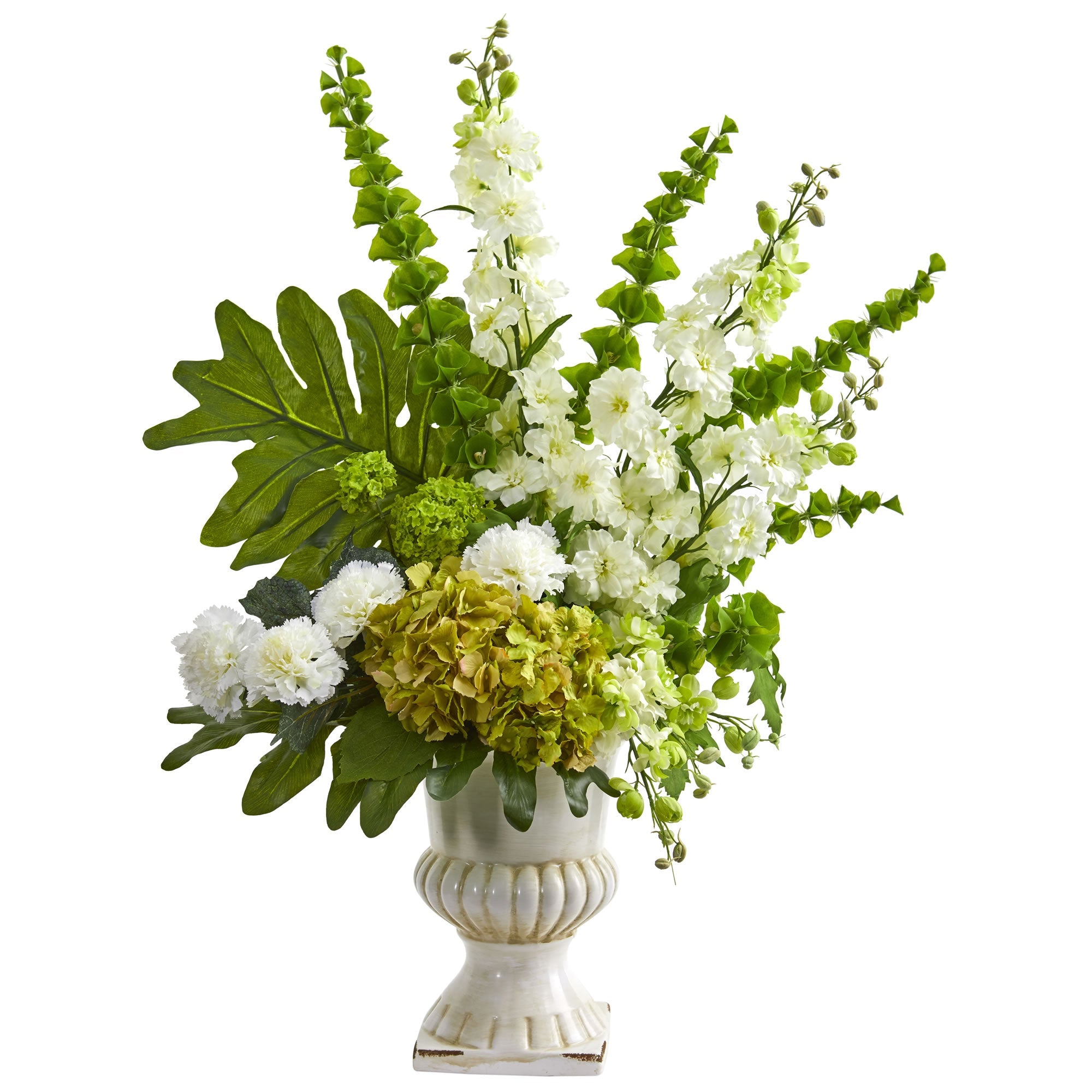 32" Mixed Artificial Flower Arrangement in White Urn