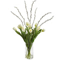 Tulips Artificial Arrangement in Cylinder Vase