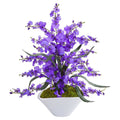Dancing Lady Orchid Artificial Arrangement in White Vase