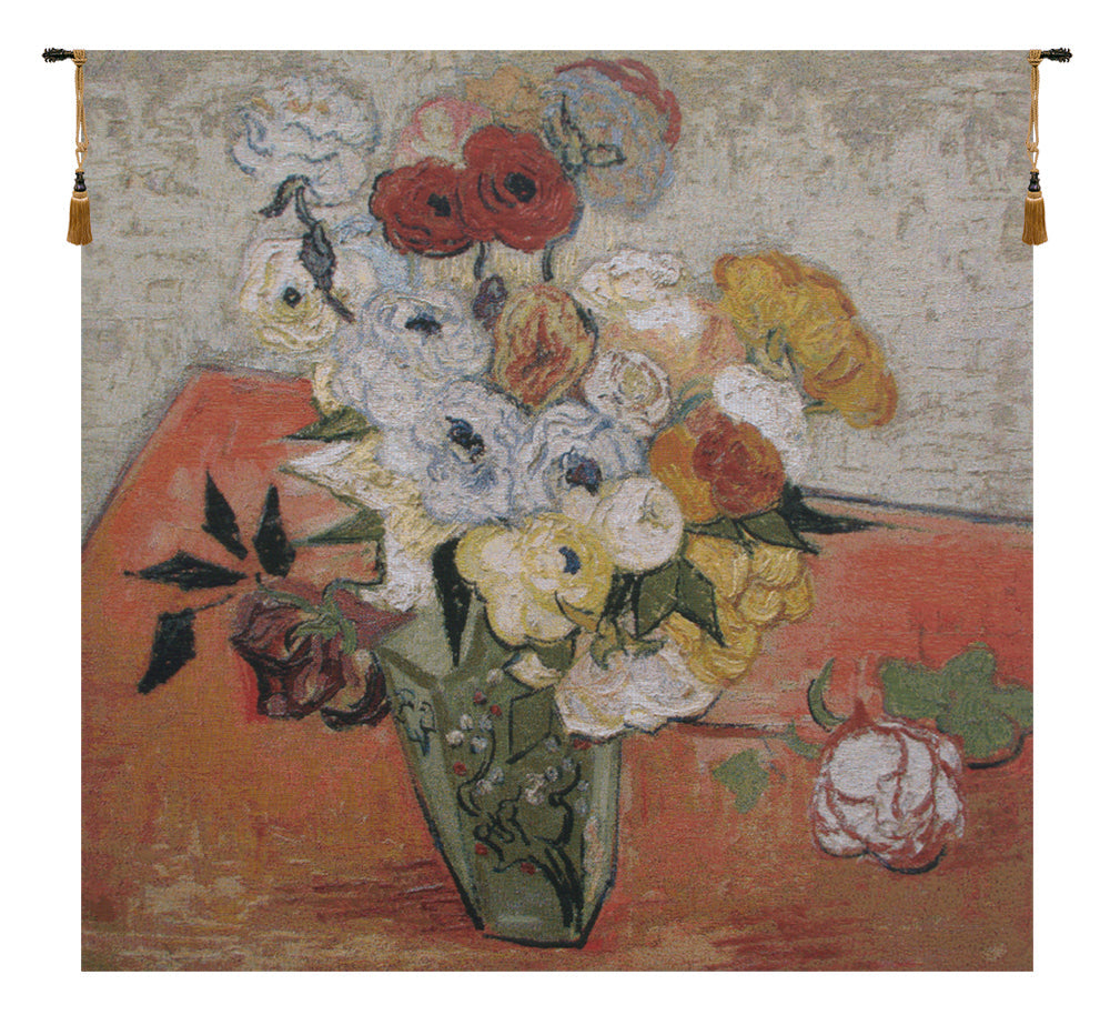 Van Gogh Roses and Anemones Belgian Tapestry Wall Art