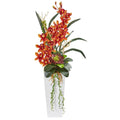 3'Cymbidium Orchid and Succulent Artificial Arrangement