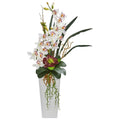 3'Cymbidium Orchid and Succulent Artificial Arrangement