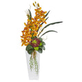 3'Cymbidium Orchid and Succulent Artificial Arrangement