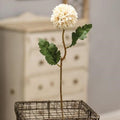 Pompom Flower Stem 14" White (Pack of 4)