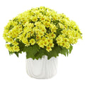 Daisy Artificial Arrangement in Marble Finished Vase