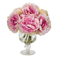 Peony Artificial Arrangement in Royal Glass Urn