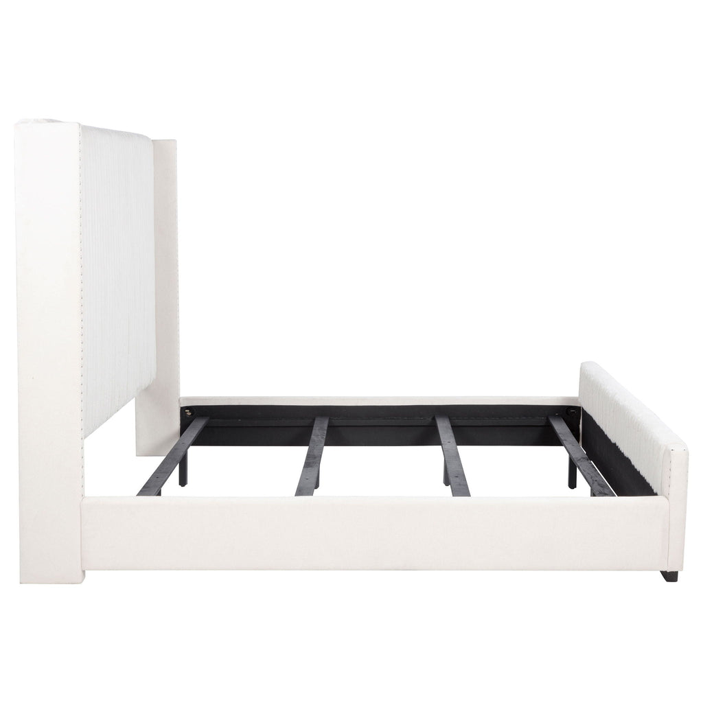 Natasha 65-inch Upholstered California King Bed Cream