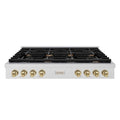 ZLINE 48" Paramount Gas Rangetop DuraSnow® Stainless Steel Champagne Bronze SRTSZ-48-CB