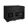 ZLINE 48"Paramount Dual Fuel Range Black Stainless Steel, Brass Burners SDRB-BR-48