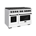 ZLINE 48"Gas Range, Convection Oven White, Matte Black, SGRZ-WM-48-MB