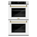 ZLINE 30"Professional True Convection Double Wall Oven, Air Fry, Self Clean, DuraSnow® Champagne Bronze WADSZ-WM-30-CB