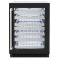 ZLINE 24" Touchstone Dual Zone 44 Bottle Wine Cooler Black Matte Glass Door RWDO-BLM-24