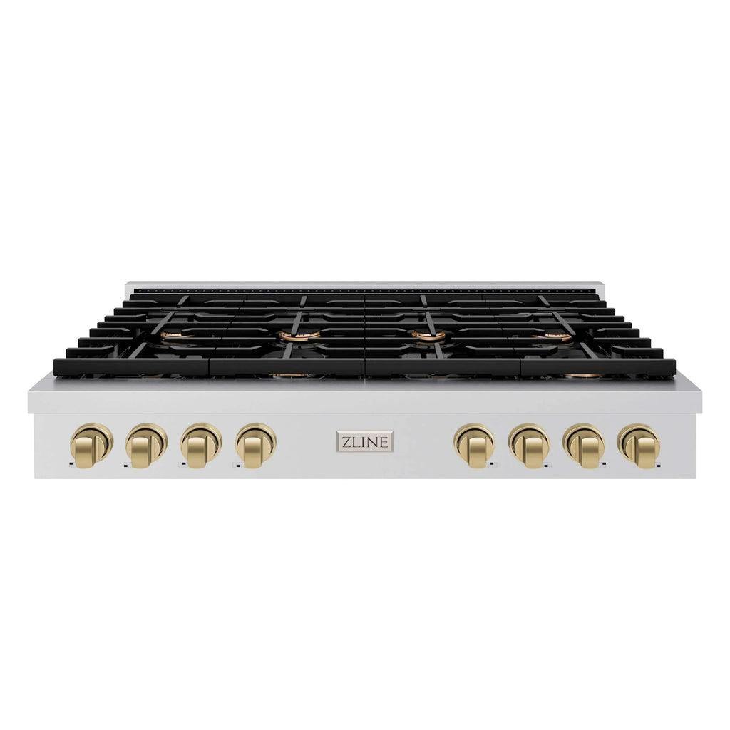 ZLINE 48" Paramount Gas Rangetop Stainless Steel Champagne Bronze SRTZ-48-CB